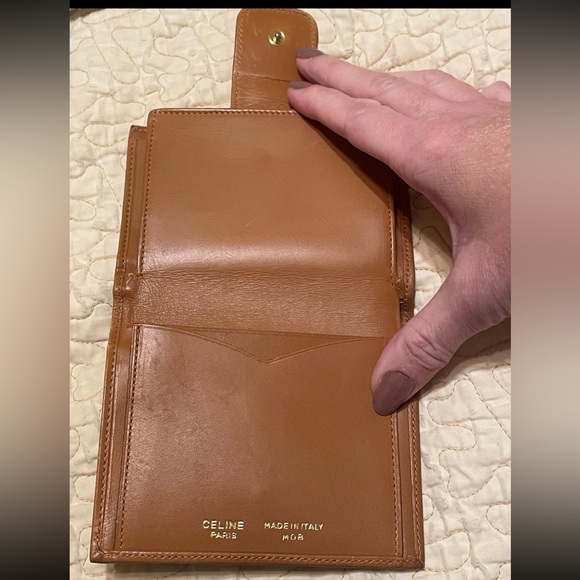 Celine Vintage EUC Paris Kisslock Compact Leather & Canvas Wallet - Picture 6 of 8